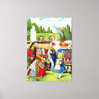 Toile Alice rencontre la reine des coeurs au pays des me