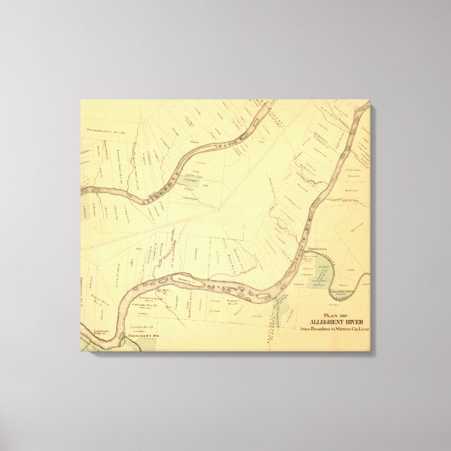 Toile Allegheny River Pa, carte (Recto)