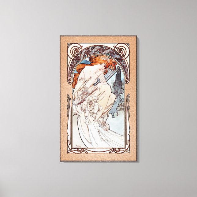 Toile Allégorie de la musique par Alphonse Mucha (Recto)
