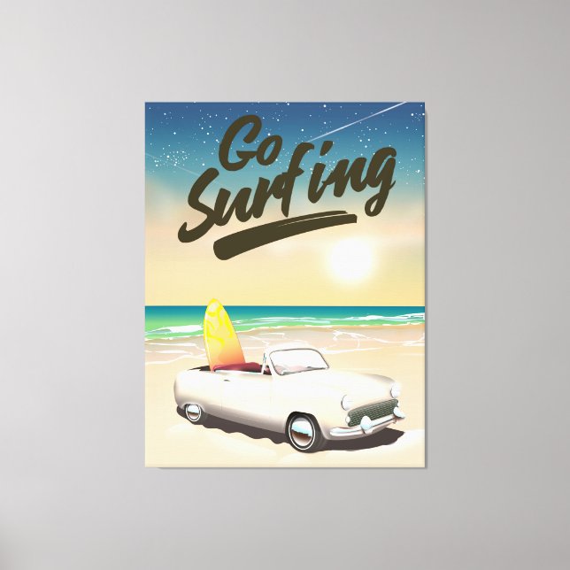 Toile Aller à l'affiche de voyage de surf! (Recto)
