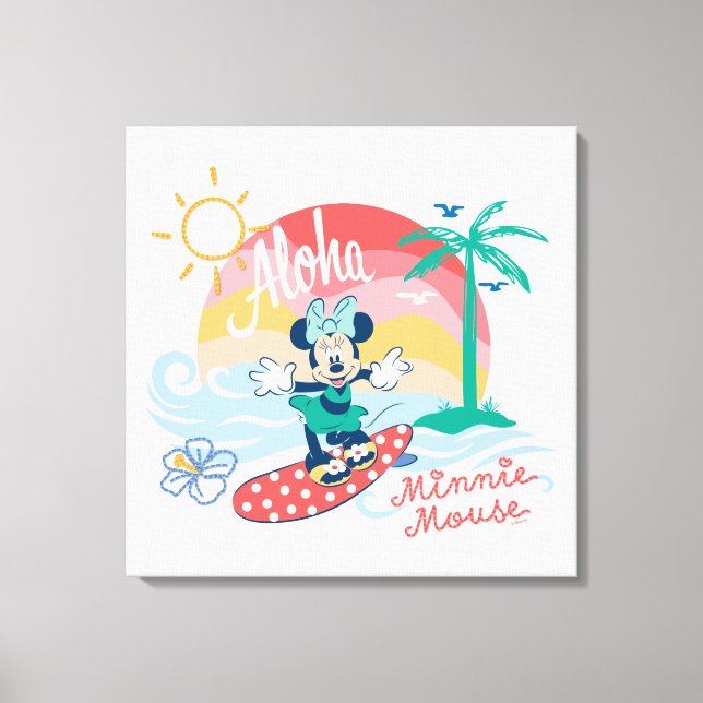 Toile Aloha Minnie Mouse Tropical Surf (Recto)