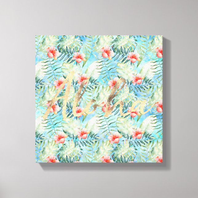 Toile Aloha tropical Hibiscus Floral (Recto)