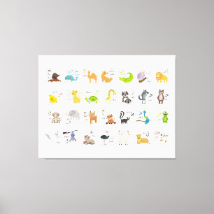 Toile Alphabet arabe - filigrane ف