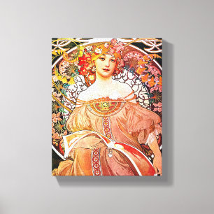 Toile Alphonse Mucha Daydream Floral Vintage Art Nouveau