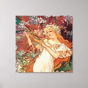 Toile Alphonse Mucha, Les Saisons (1896) Le Printemps