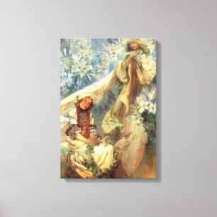 Toile Alphonse Mucha Madonna des lis