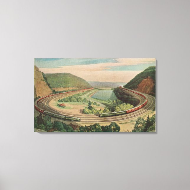 Toile Altoona, Pennsylvanie, Le fameux Horseshoe Curv (Recto)