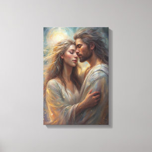 Toile Amants Éthérés Rêve Romantique Huile