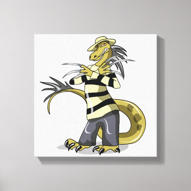 Toile Amargasaurus Pose Comme Freddy Krueger. (Recto)