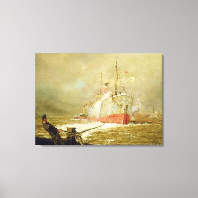 Toile Amarrage d'un navire de fret (Recto)