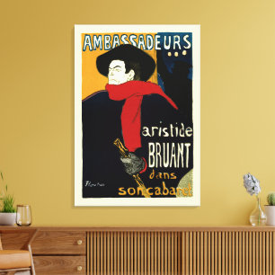 Toile Ambassadeurs, Aristide Bruant par Toulouse Lautrec