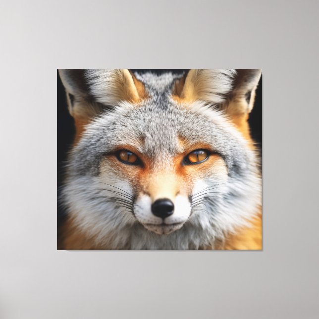 Toile Amber Eyes Fox Art - Photoréalisme Peinture numéri (Recto)