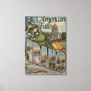 Toile American Falls, Idaho - Scènes de grandes lettres