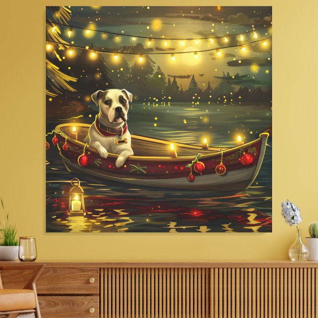 Toile American Staffordshire Noël Festival Voyage (Insitu(Salon))