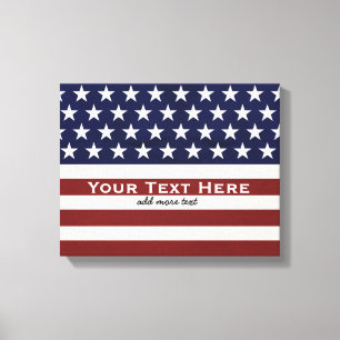 Toile American USA Flag Patriotic July 4th Custom