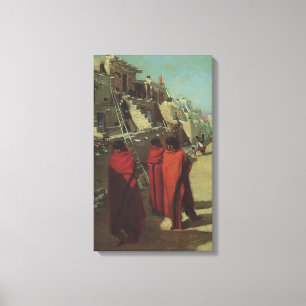 Toile Amérindien vintage, Hopi Pueblo par Louis Akin
