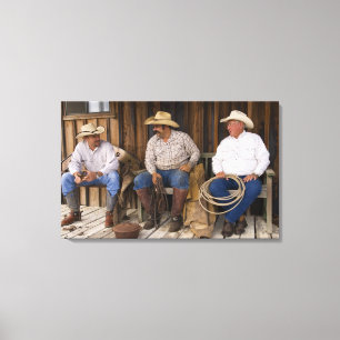 Toile Amérique du Nord, USA. Cowboys se relaxant et