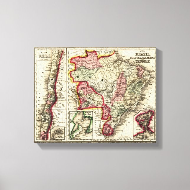 Toile Amérique du SudCarte panoramiqueAmérique du Sud 2 (Recto)