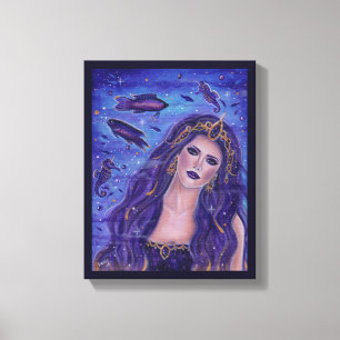 Toile Amethyst violet sirène art par Renee L. Lavoie