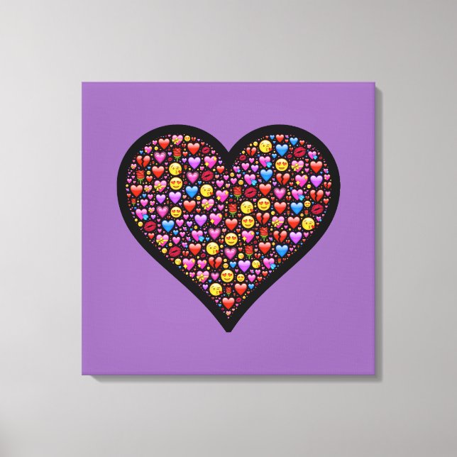 Toile Amour Emoji Customisé (Recto)
