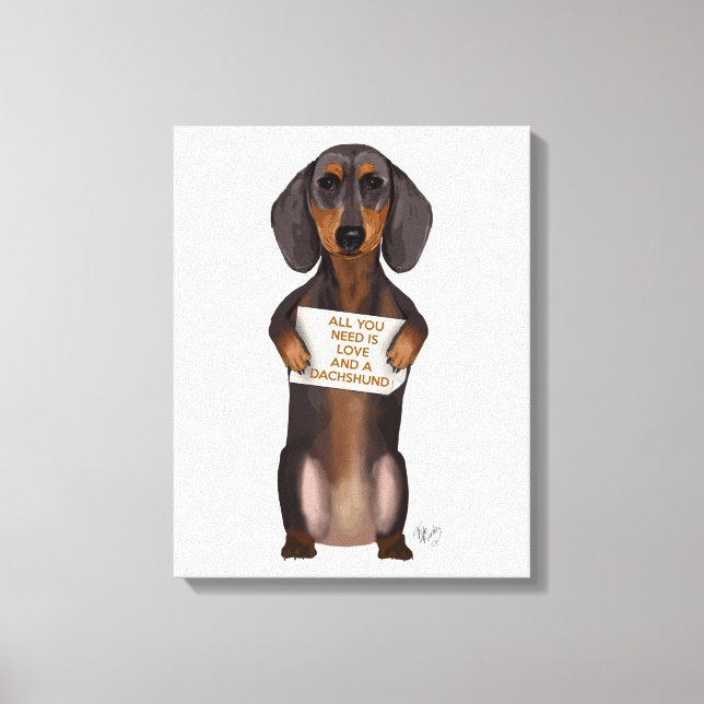 Toile Amour et Dachshund (Recto)