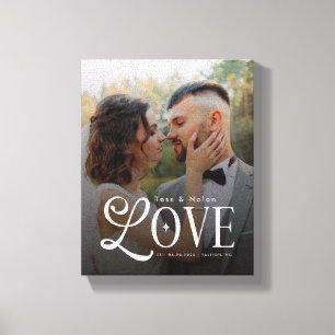Toile Amour Moderne Monogramme de couple photo de mariag