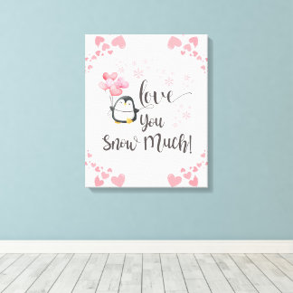 Toile Amour - Pingouin pour enfants mignon Personnalisé
