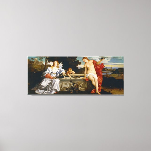 Toile Amour sacré et Profane Amour par Titien (Recto)
