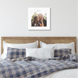 Toile Amour Typographie de Photo et de Texte Personnalis