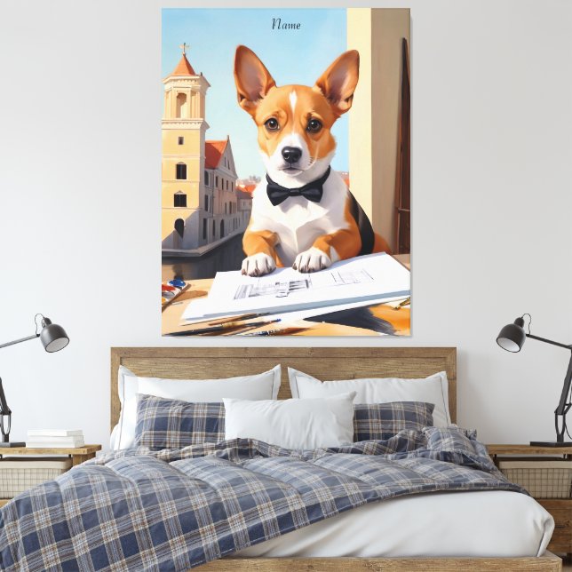 Toile Amoureux des chiens de Charming Corgi Architect (Insitu(Chambre))