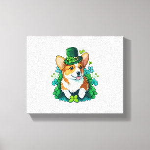 Toile Amusant Corgi Shamrock Jour de la Saint Patrick he