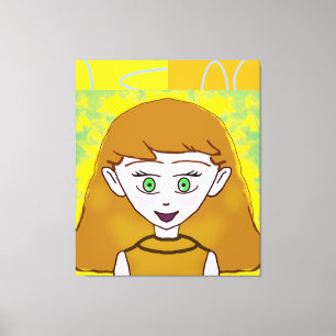 Toile Amusant Joyeux Rétro Jaune Orange Géométrique