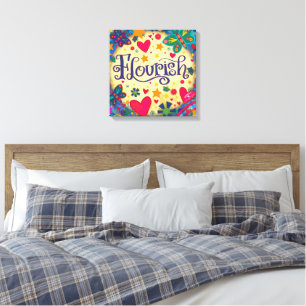Toile Amusants Flourissant Inspirationnel Coeur Floral P