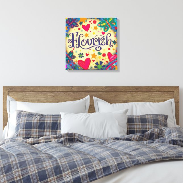 Toile Amusants Flourissant Inspirationnel Coeur Floral P (Insitu(Chambre))