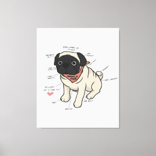 Toile Anatomie Du Chien Carlin Graphique