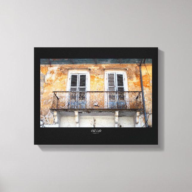 Toile Ancien balcon, Limassol, affiche chypriote (Recto)