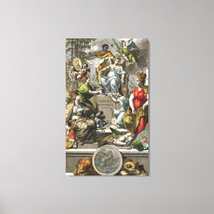 Toile Ancien dessin cartographique