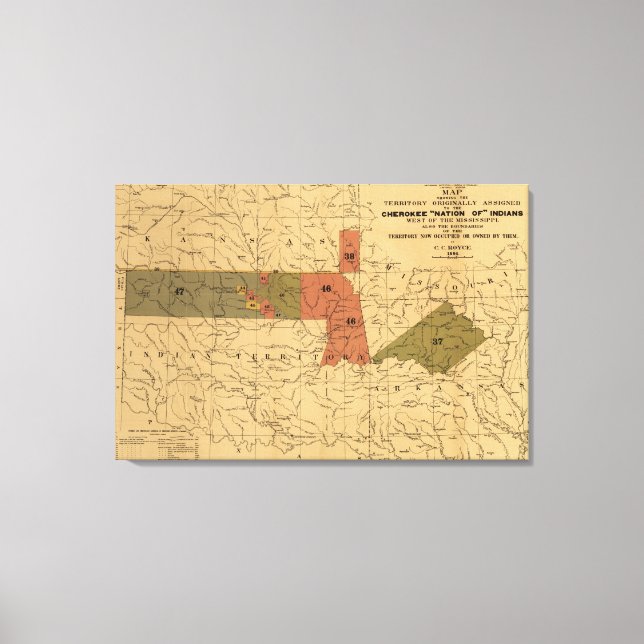 Toile Anciennes limites de la "nation des" Indiens chero (Recto)