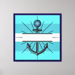 Toile Ancre colorée avec bouton personnaliser Canvas Pri