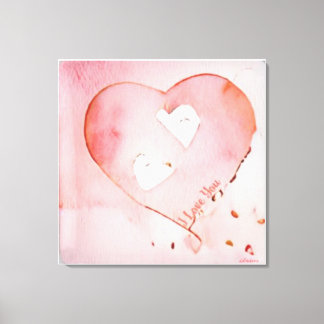 Toile Anders Artiste "Coeurs flottants"