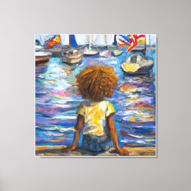 Toile Anders Artistry*Assis Sur Le Dock De La Baie* (Recto)