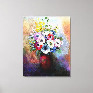 Toile Anémones - peinture d'Odilon Redon, 