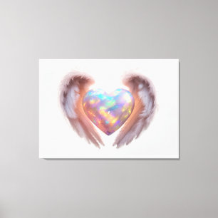 Toile *~* Ange du coeur brillant ailes AP78 Opale