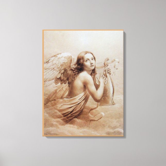 TOILE ANGE JOUER LYRA SUR LES NUAGES (Recto)