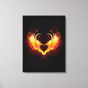 Toile Angel Fire Heart with Wings