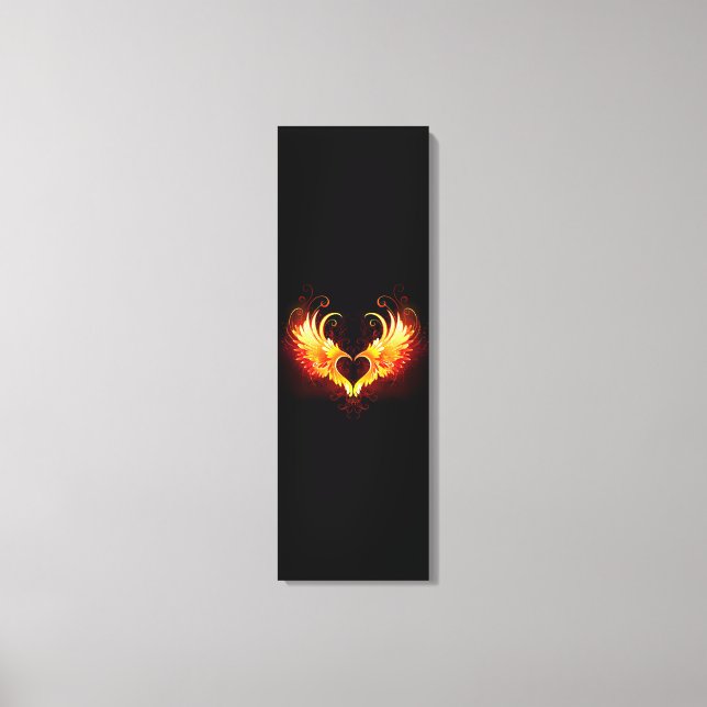 Toile Angel Fire Heart with Wings (Recto)