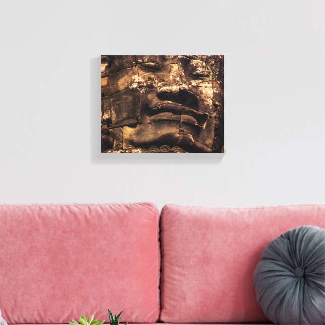 Toile Angkor Wat Cambodia Buddha Totem - Canvas Wall Art (Insitu(Salon))