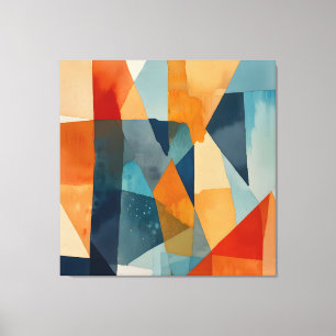 Toile Angles Abstraits de bleu et d'orange