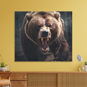 Toile Angry Grizzly Oear Faune Portrait animal