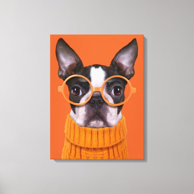 Toile Animaux de bébés cutest | Orange Boston Terrier (Recto)